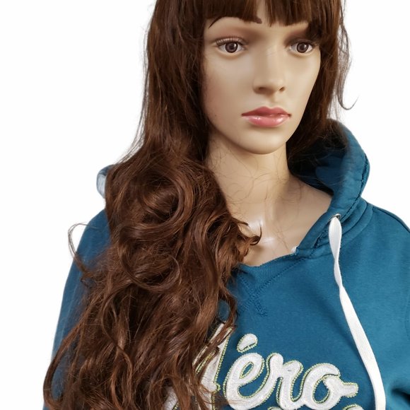 AEROPOSTALE Pullover Hoodie Sweatshirt Cozy Teal Blue Size LARGE - Picture 3 of 6